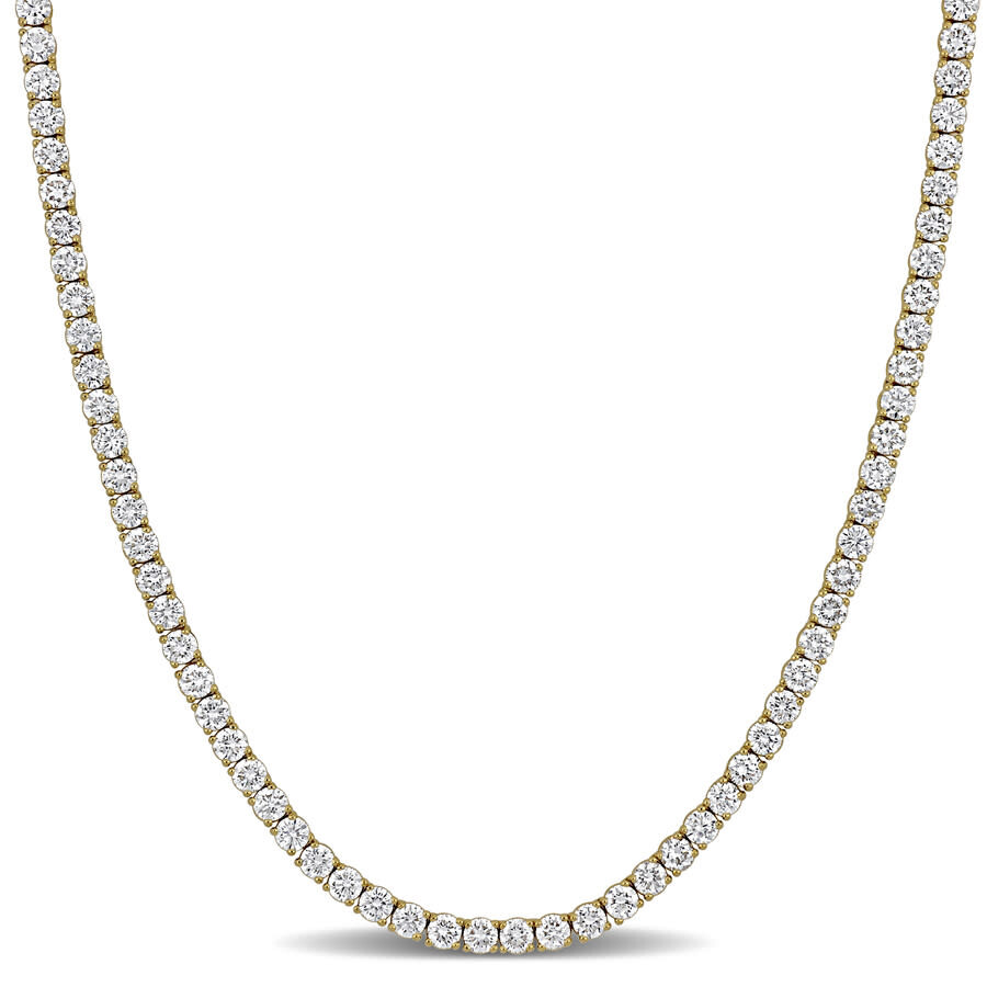 Created Forever 10 7/8ct Tw Lab Grown Diamond Tennis Necklace In 14k Yellow Gold