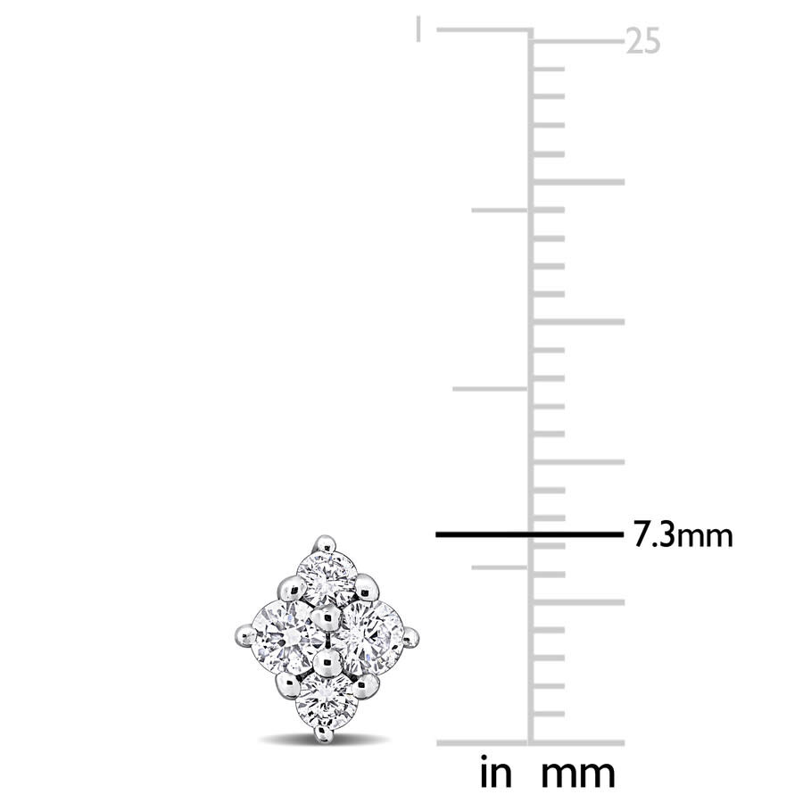 Created Forever 1/2 Ct Lab Grown Diamond Tw Fashion Post Earrings Silver In Metallic