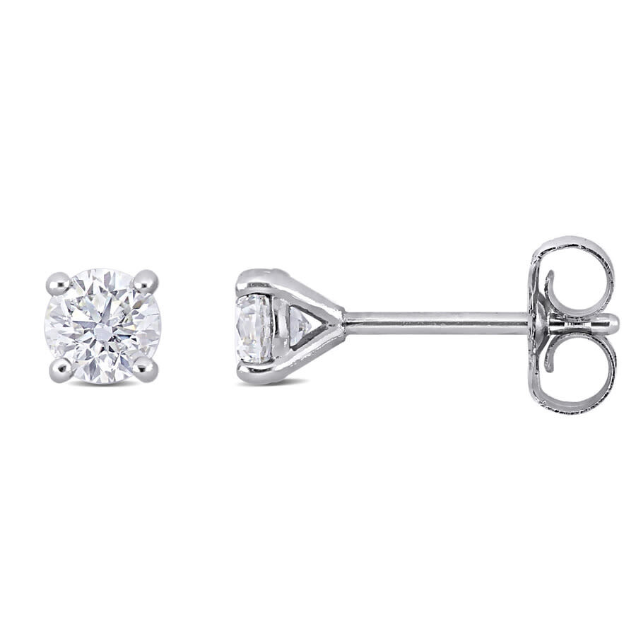 Shop Created Forever 1/2ct Tdw Lab-created Diamond Solitaire Stud Earrings In 14k White Gold