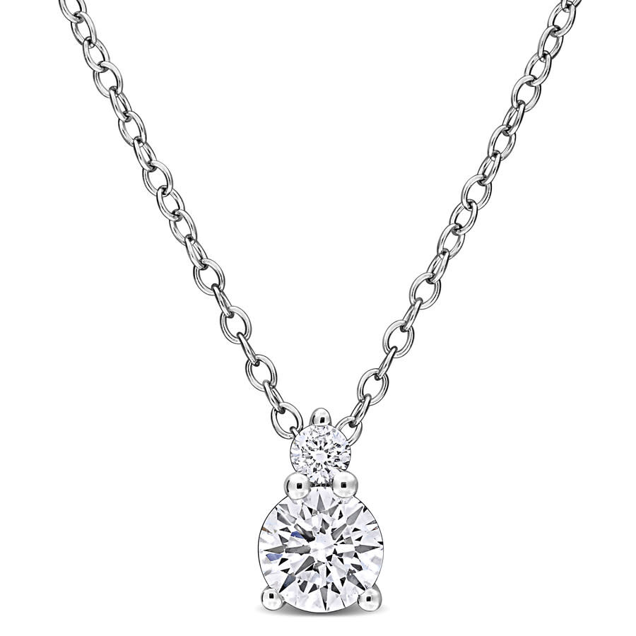 1/2CT TW Lab Grown Diamond Pendant With Chain in Sterling Silver