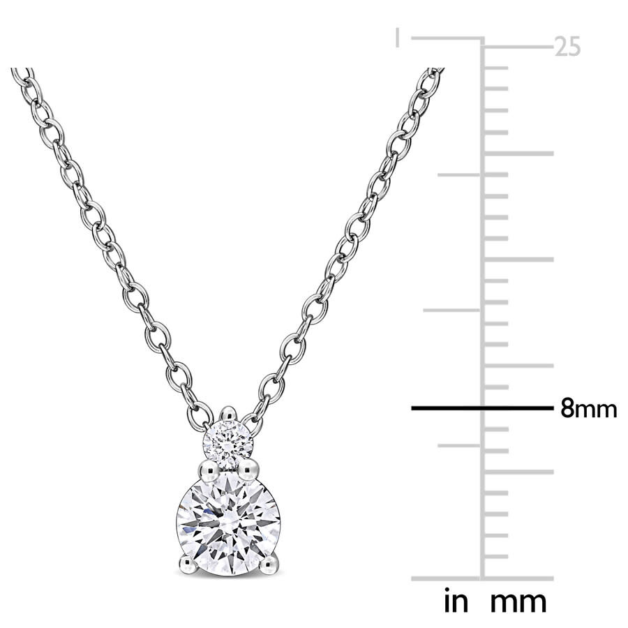 Created Forever 1/2ct Tw Lab Grown Diamond Pendant With Chain In Sterling Silver In Metallic
