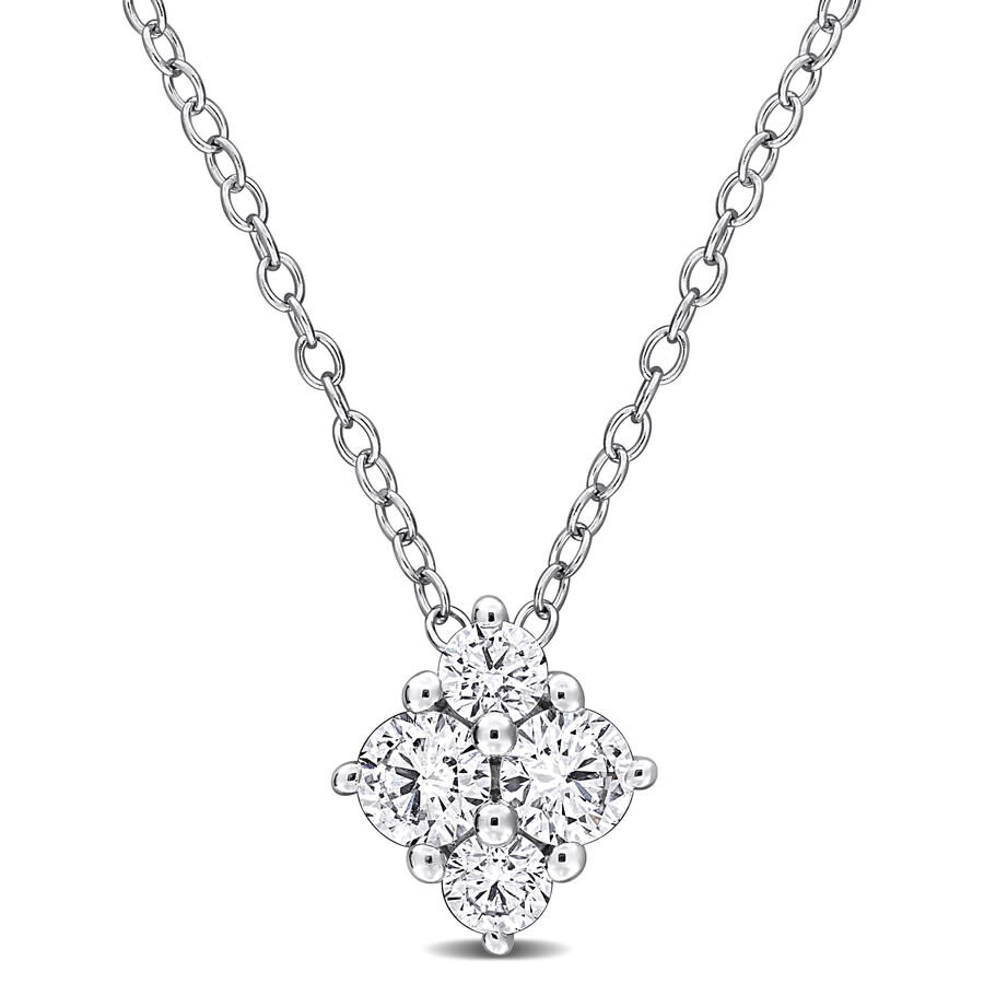 1/2CT TW Lab Grown Diamond Pendant With Chain in Sterling Silver