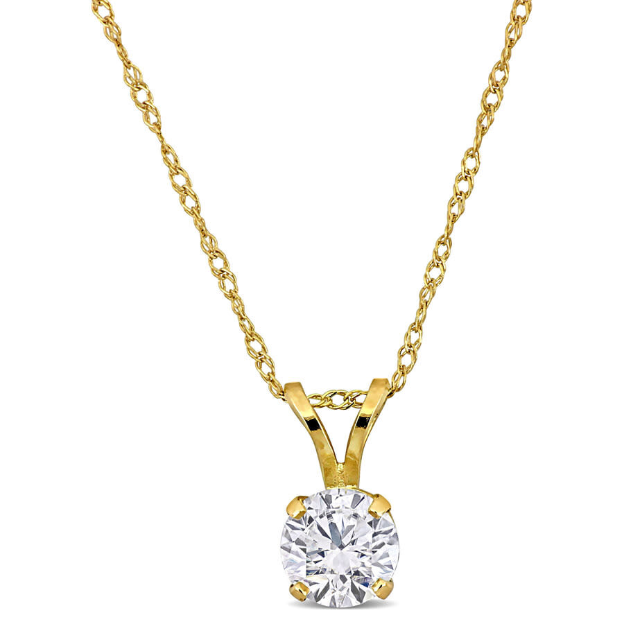 Created Forever 1ct Tw Lab-grown Diamond Solitaire Necklace 14k Yellow Gold-17 In In Yellow
