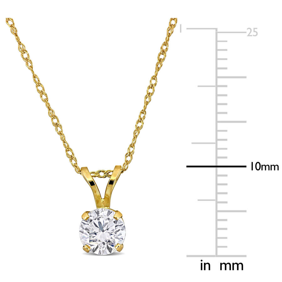 Created Forever 1ct Tw Lab-grown Diamond Solitaire Necklace 14k Yellow Gold-17 In In Yellow
