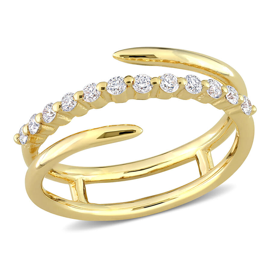 Created Forever 1/3 Ct Tgw Lab Created Diamond Coil Ring 1in 18k Yellow Gold Plated Sterling Silver In Yellow