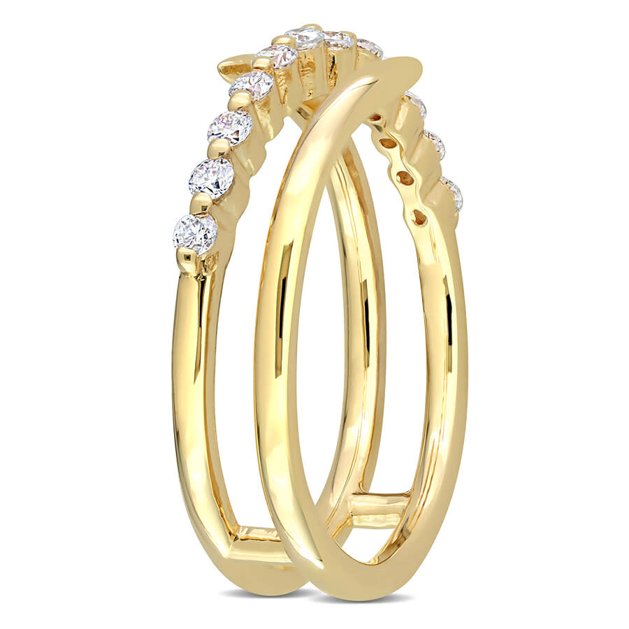 Shop Created Forever 1/3 Ct Tgw Lab Created Diamond Coil Ring 1in 18k Yellow Gold Plated Sterling Silver