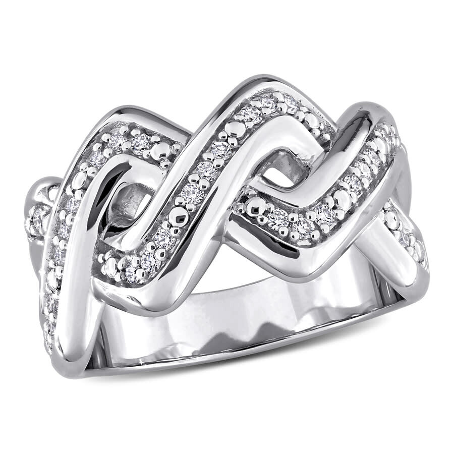 Created Forever 1/4ct Tw Lab Grown Diamond Crossover Ring In Sterling Silver In White