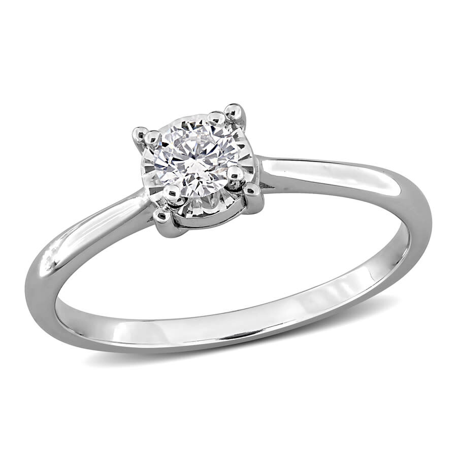 Created Forever 1/4ct Tw Lab Grown Diamond Enagement Ring In Sterling Silver In Gray
