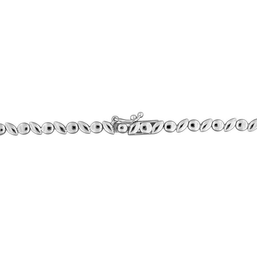 Created Forever 15 1/4ct Multi-shaped Lab Grown Diamond Graduated Bib-style Floral Necklace In 14k W In Metallic
