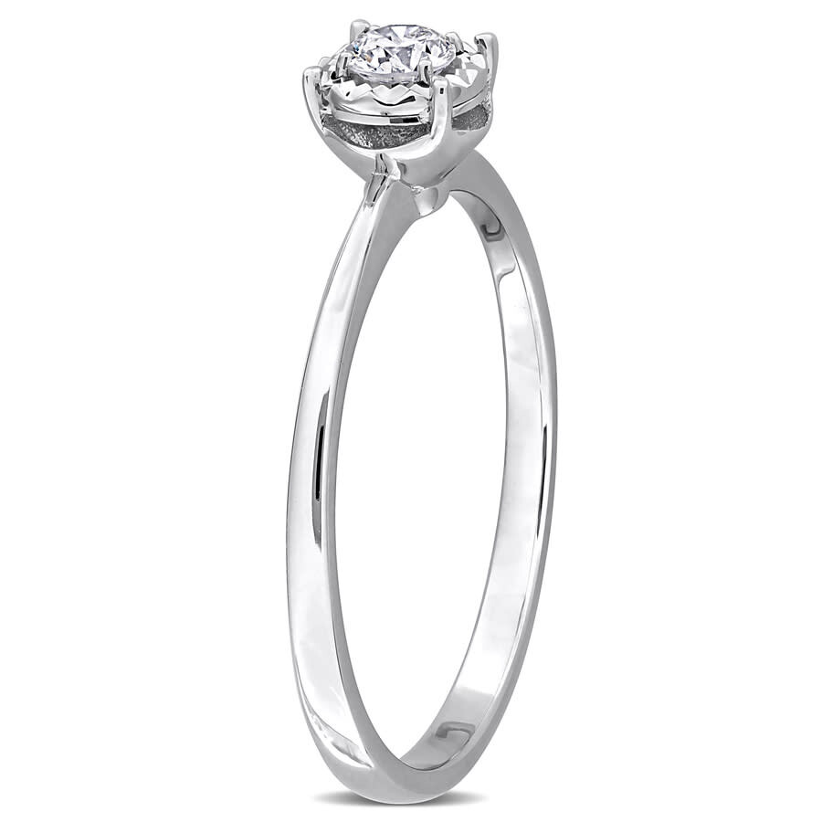 Created Forever 1/6ct Tw Lab-grown Diamond Halo Engagement Ring In 18k White Gold In White