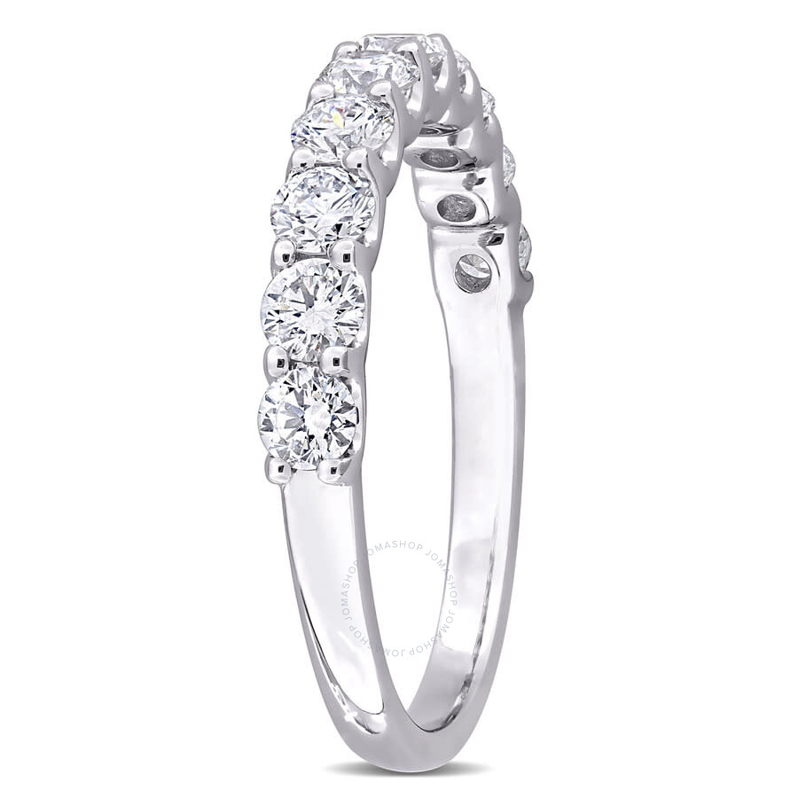 Created Forever 1ct Tdw Lab-created Diamond And Tsavorite Accent Anniversary Ring In 14k White Gold In White