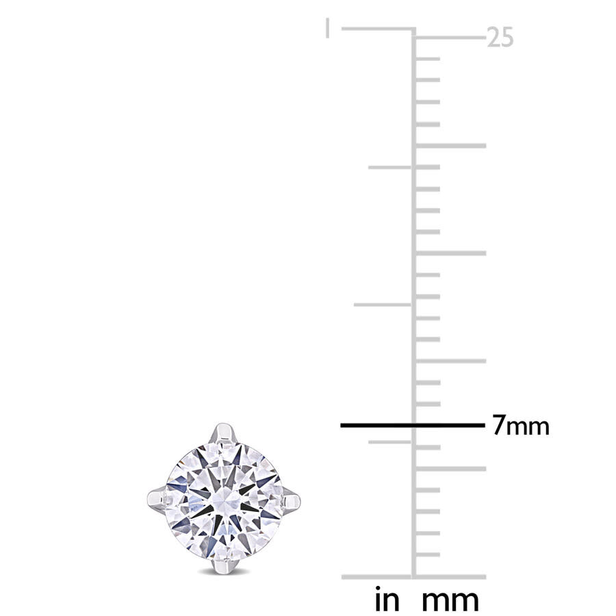 Created Forever 1ct Tdw Lab-created Diamond And Tsavorite Accent Solitaire Stud Earrings In 14k Whit In White