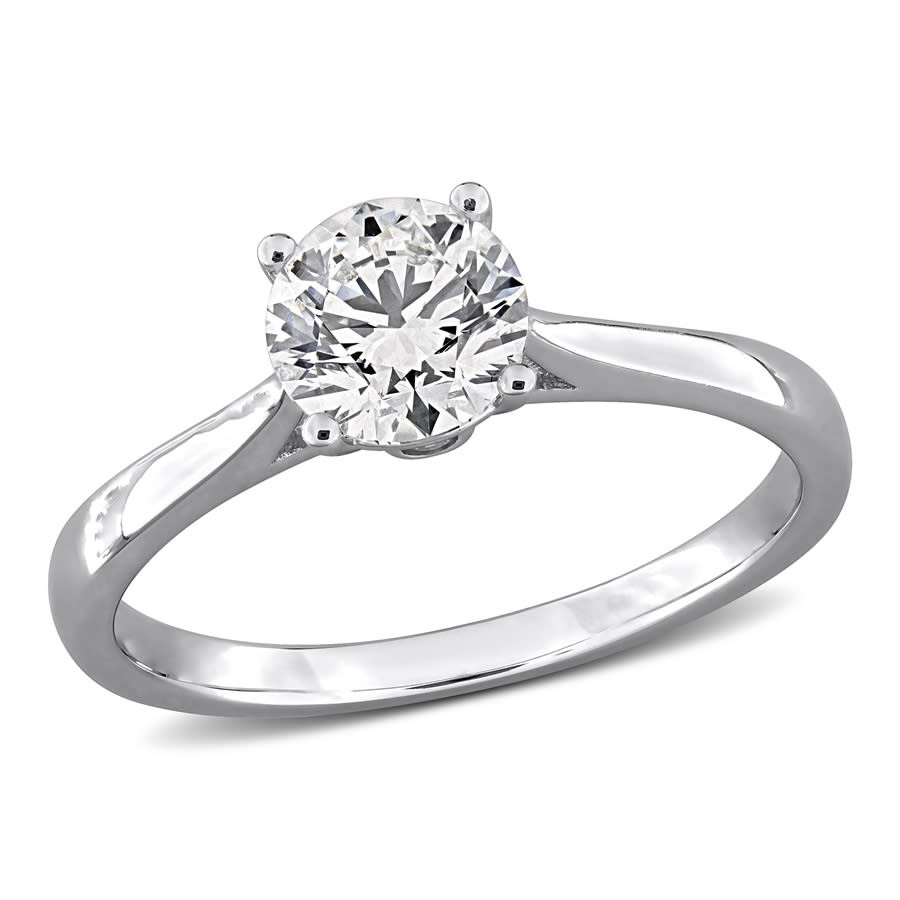 Created Forever 1ct Tgw Lab Grown Diamond Engagement Ring In Sterling Silver In Metallic
