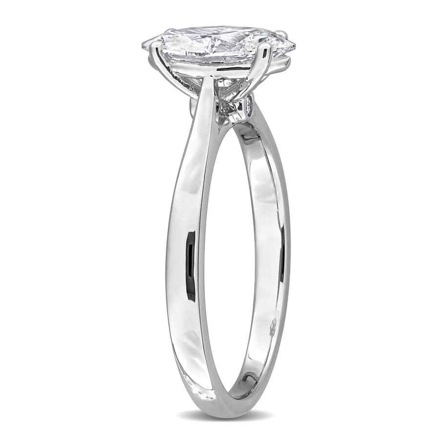 Created Forever 1ct Tgw Marquise And Round-cut Lab Grown Diamond Engagement Ring In Sterling Silver In Metallic