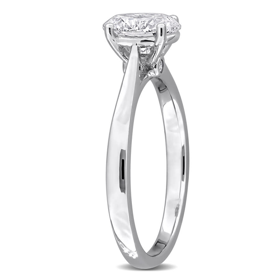 Created Forever 1ct Tgw Oval And Round-cut Lab Grown Diamond Engagement Ring In Sterling Silver In White