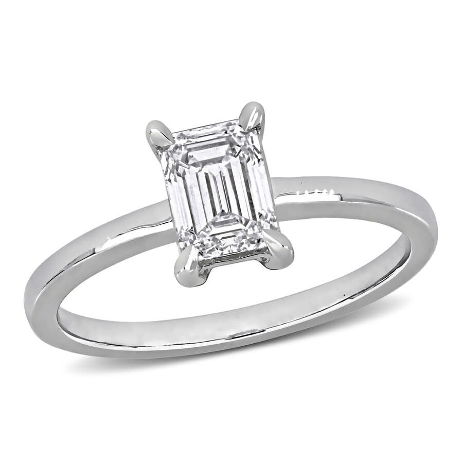 Created Forever 1ct Tw Emerald-cut Lab Grown Diamond Solitaire Engagement Ring In 14k White Gold In White