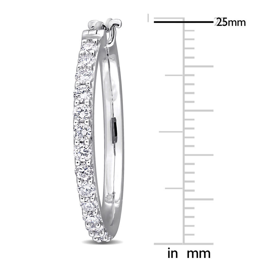 Created Forever 1ct Tw Lab-grown Diamond Hoop Earrings In Sterling Silver In White