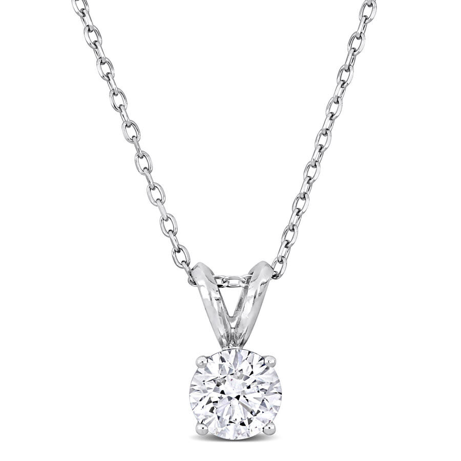 Created Forever 1ct Tdw Lab-grown Diamond Solitaire Necklace Platinum-18 In In White