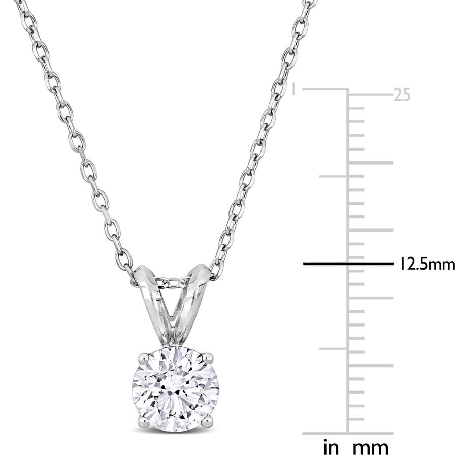 Created Forever 1ct Tdw Lab-grown Diamond Solitaire Necklace Platinum-18 In In White