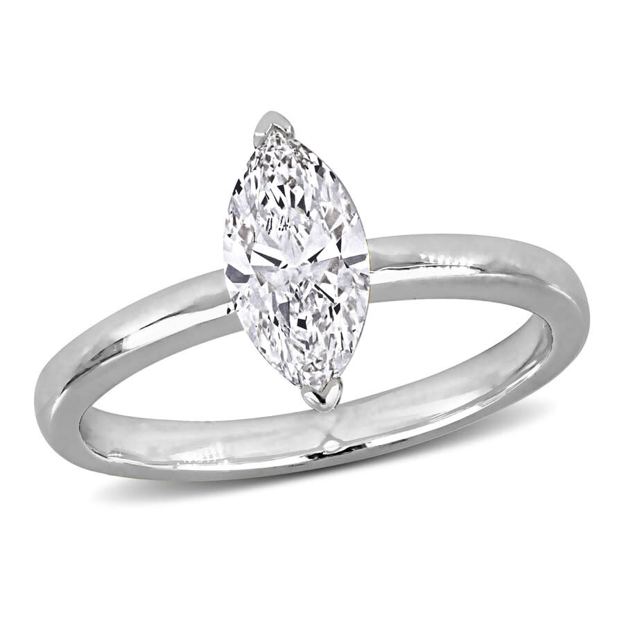 Created Forever 1ct Tw Marquise Lab Grown Diamond Solitaire Engagement Ring In 14k White Gold In White