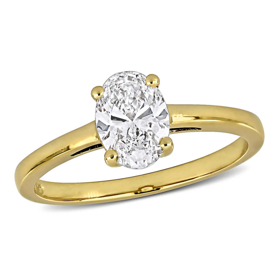 Created Forever 1ct Tw Oval-cut Lab Grown Diamond Solitaire Engagement Ring In 14k Yellow Gold In Yellow