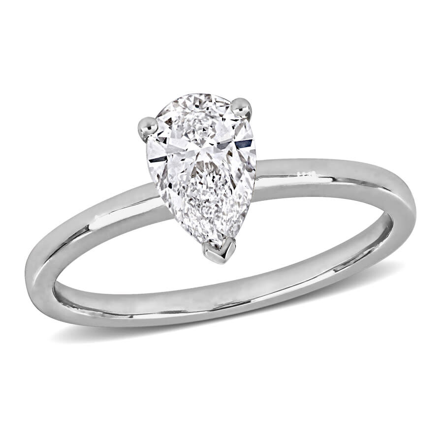 Created Forever 1ct Tw Pear-shaped Lab Grown Diamond Engagement Ring In 14k White Gold In White