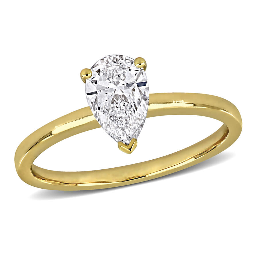 Created Forever 1ct Tw Pear-shaped Lab Grown Diamond Engagement Ring In 14k Yellow Gold In Yellow