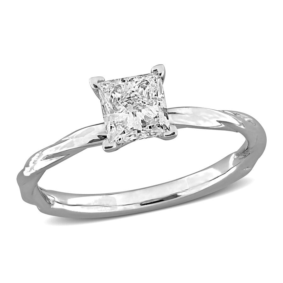 Created Forever 1ct Tw Princess Cut Lab-grown Diamond Solitaire Engagement Ring In 18k White Gold In White