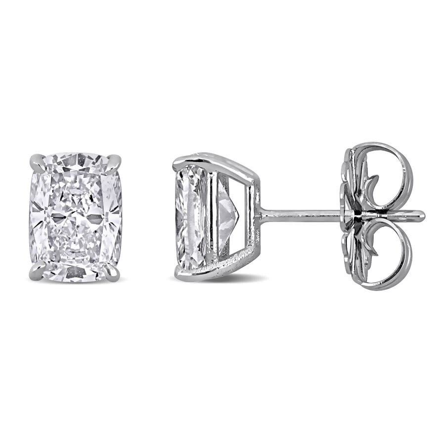 Created Forever 2 1 / 10 Ct Tw Lab Grown Cushion Diamond Tw Stud Earrings 14k White Gold F Vs1 (igi  In Silver