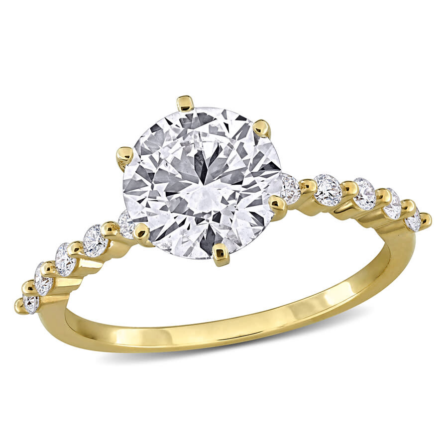 Created Forever 2 1/4ct Tw Lab Grown Diamond Engagement Ring In 14k Yellow Gold In Gold