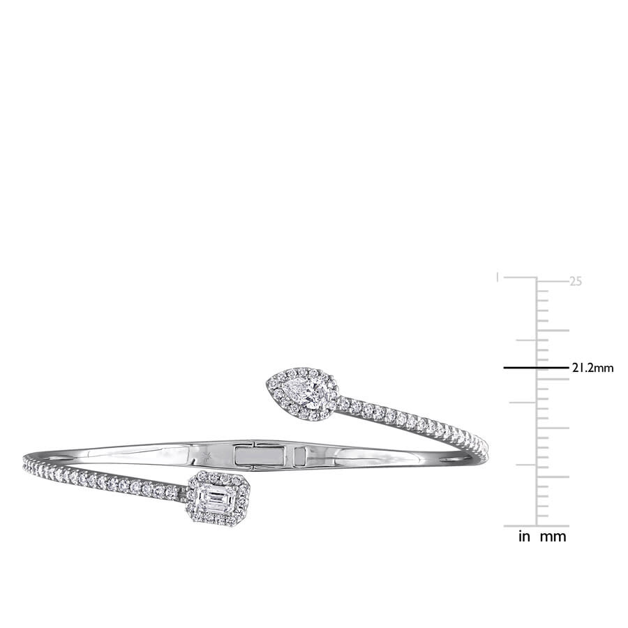 Created Forever 2 1/6ct Tw Multi-shaped Lab-grown Diamond Open Bangle In 14k White Gold In White