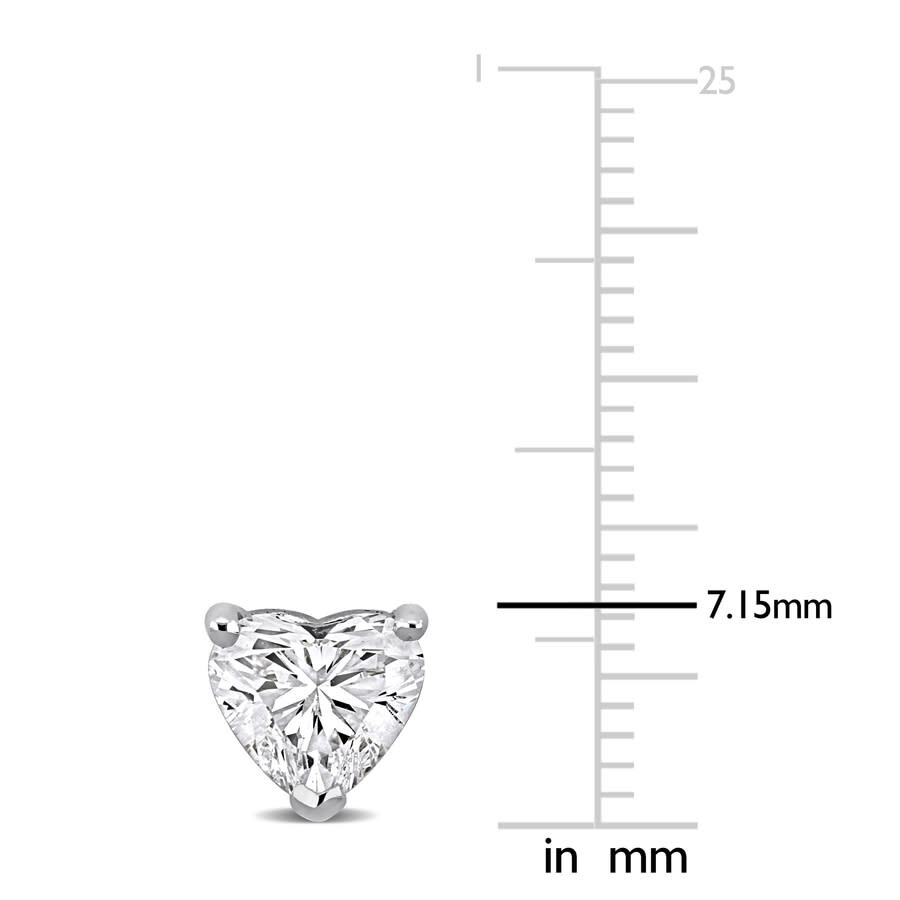 Created Forever 1ct Tw Heart-shaped Lab-grown Diamond Stud Earrings In 14k White Gold In Metallic