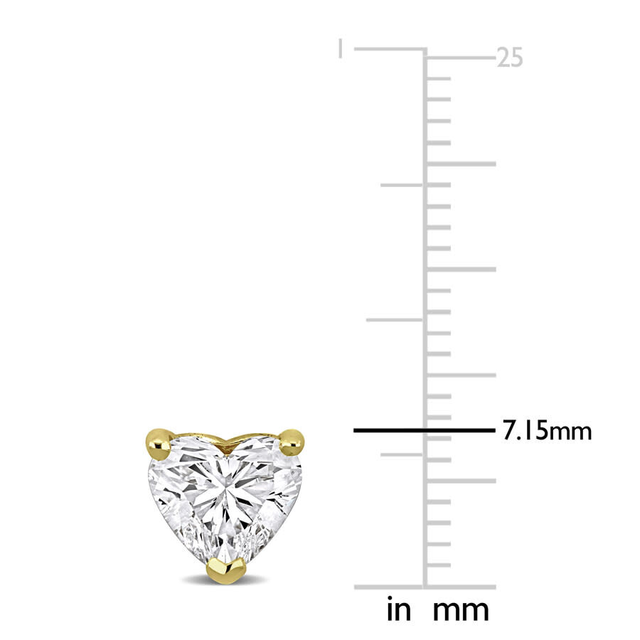 Created Forever 2 Ct Heart Lab Grown Diamond Tw Stud Earrings 14k Yellow Gold In Gold