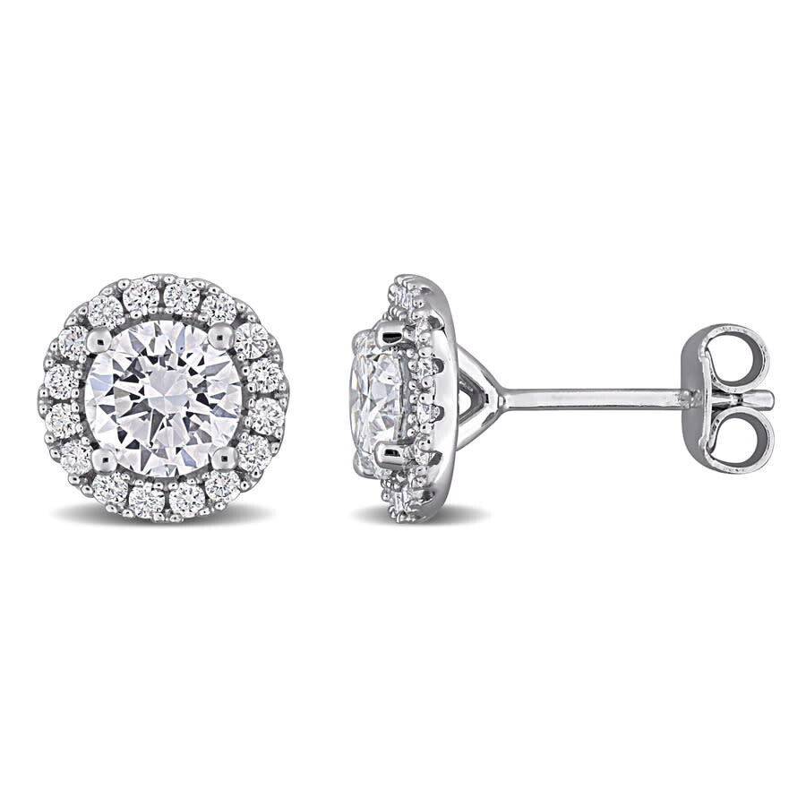 2 CT Lab Grown Diamond TW Fashion Post Earrings Silver