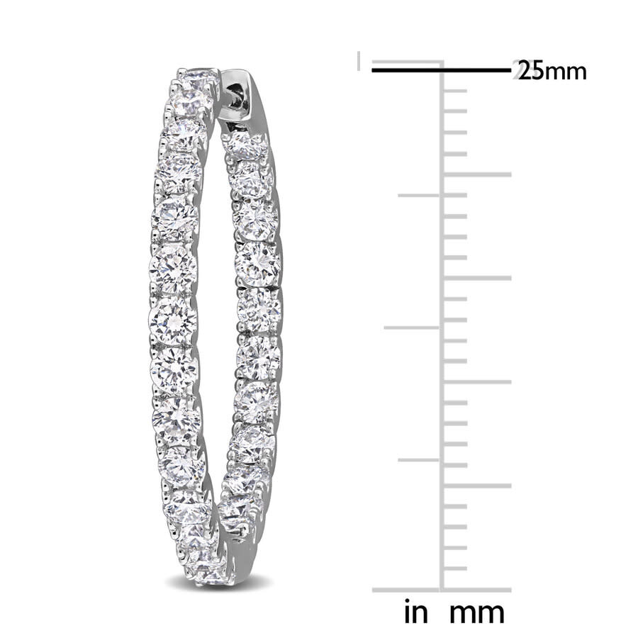 Created Forever 2 Ct Lab Grown Diamond Tw Hoop Earrings Silver In Metallic