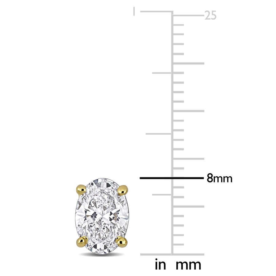Created Forever 2 Ct Oval Lab Grown Diamond Tw Stud Earrings 14k Yellow Gold In Gold