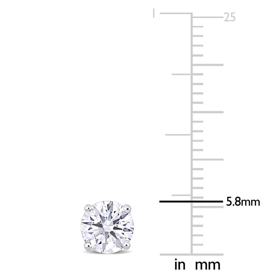 Created Forever Certified 2ct Tdw Lab-created Diamond Solitaire Stud Earrings In Platinum In White