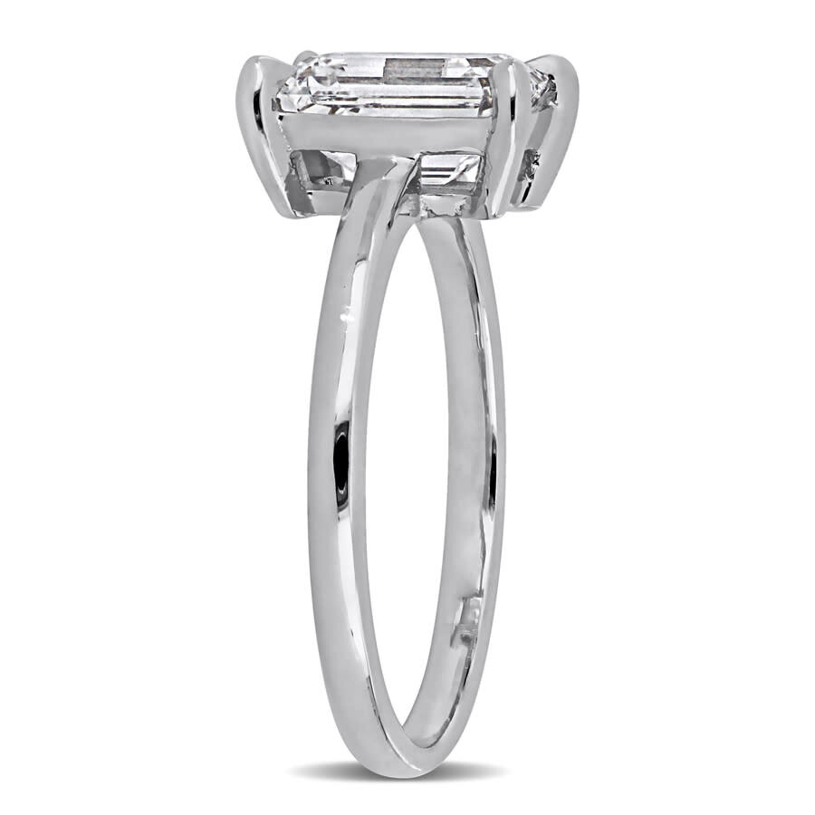 Created Forever 2ct Tw Emerald-cut Lab Grown Diamond Solitaire Engagement Ring In 14k White Gold In Metallic