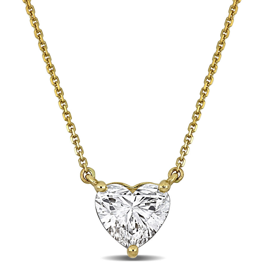 Created Forever 2ct Tw Lab Grown Diamond Heart Necklace In 14k Yellow Gold - 17 In In Gold