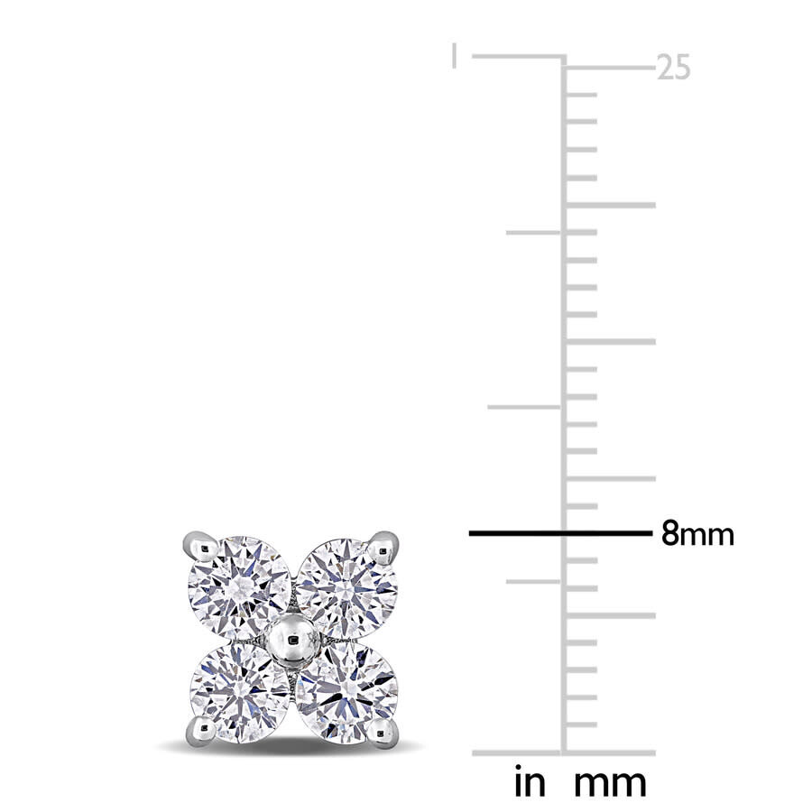 Created Forever 2ct Tw Lab-grown Diamond Floral Stud Earrings In 14k White Gold In White