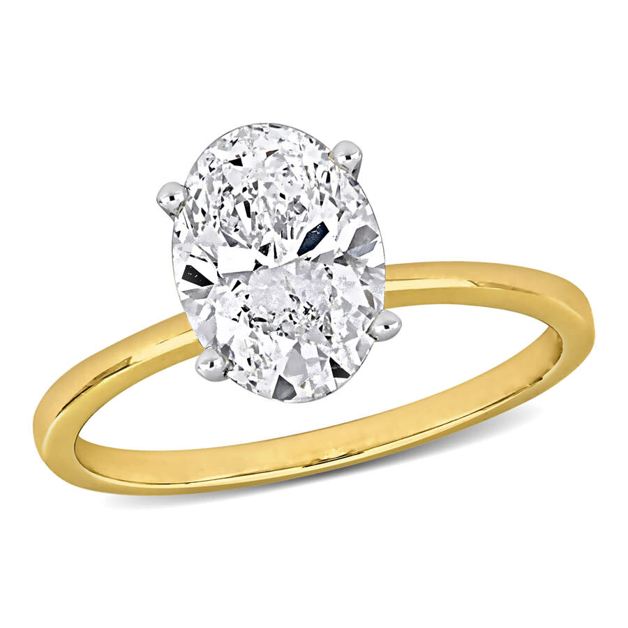 Created Forever 2ct Tw Oval Lab-grown Diamond Solitaire Engagement Ring In 14k Yellow Gold In Yellow