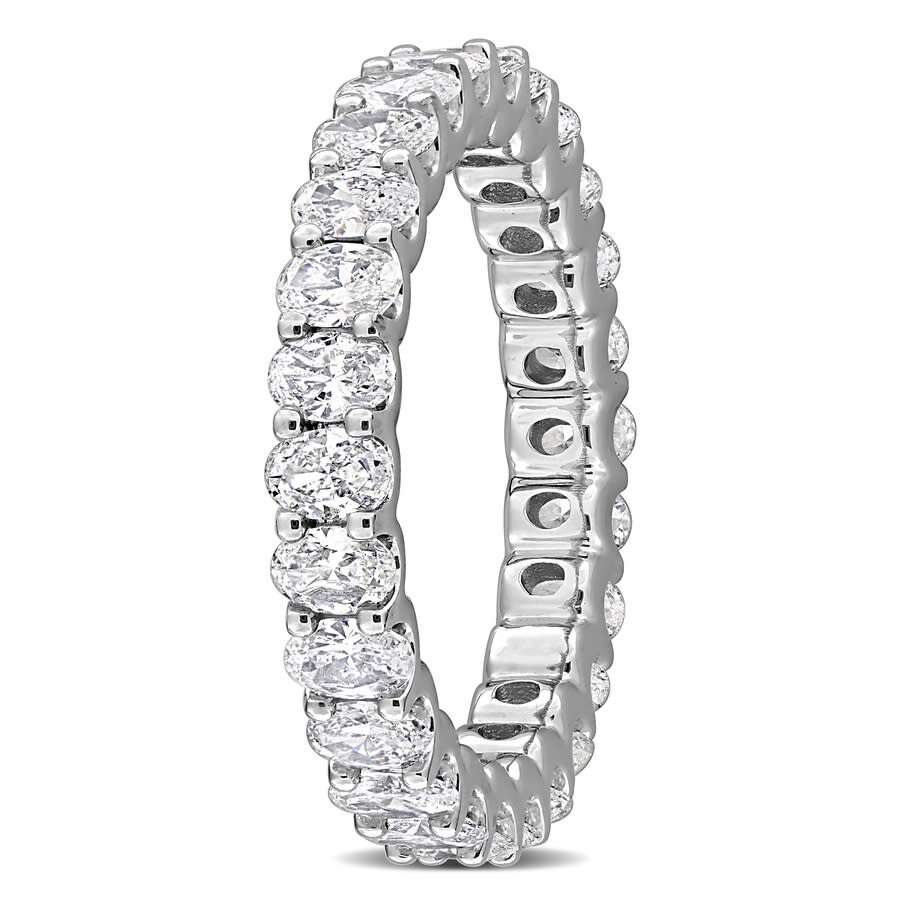 Created Forever 2ct Tw Oval-cut Lab Grown Diamond Eternity Ring In 14k White Gold -size: 5 In Metallic