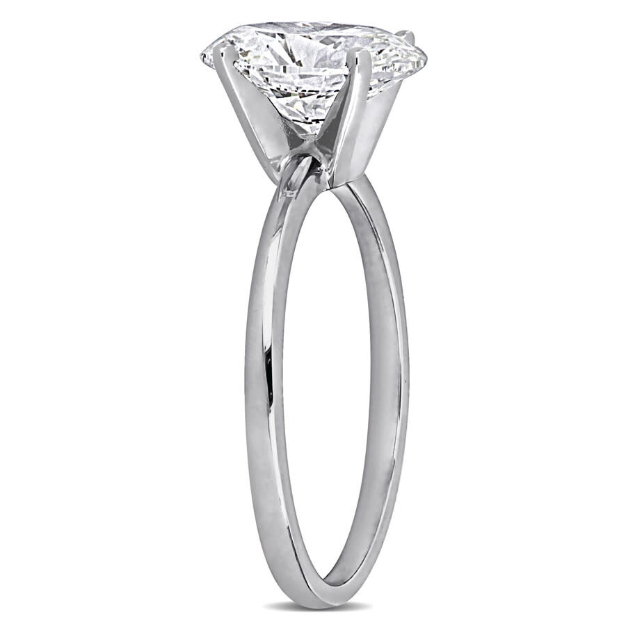 Created Forever 2ct Tw Oval-cut Lab Grown Diamond Solitaire Ring In 14k White Gold In Metallic