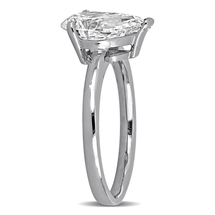 Created Forever 2ct Tw Pear-shaped Lab Grown Diamond Solitaire Engagement Ring In 14k White Gold In Metallic