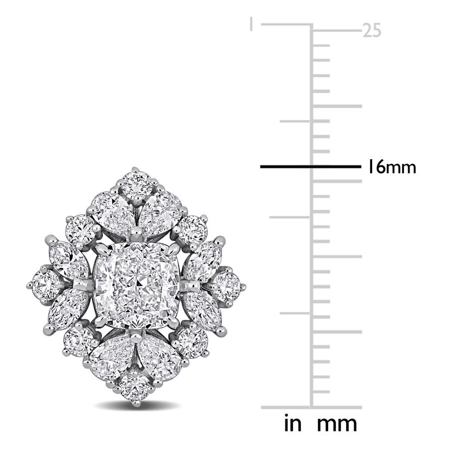 Created Forever 3 4/5 Ct Multi-shape Lab Grown Diamonds Tw Fashion Post Earrings 14k White Gold In Metallic