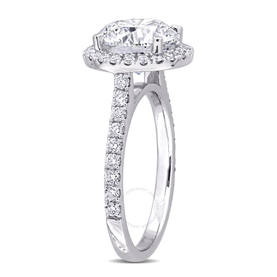 Created Forever 3 5/8ct Tw Lab-grown Diamond Halo Engagement Ring In 14k White Gold In White