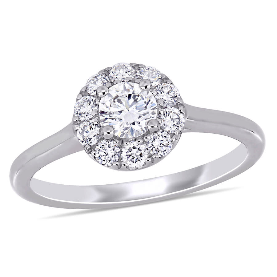 Shop Created Forever 3/4 Ct Tw Lab Created Diamond Halo Engagement Ring In 14k White Gold