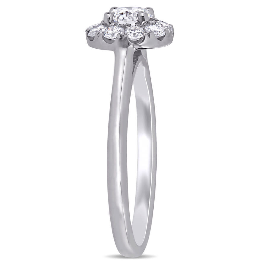 Shop Created Forever 3/4 Ct Tw Lab Created Diamond Halo Engagement Ring In 14k White Gold