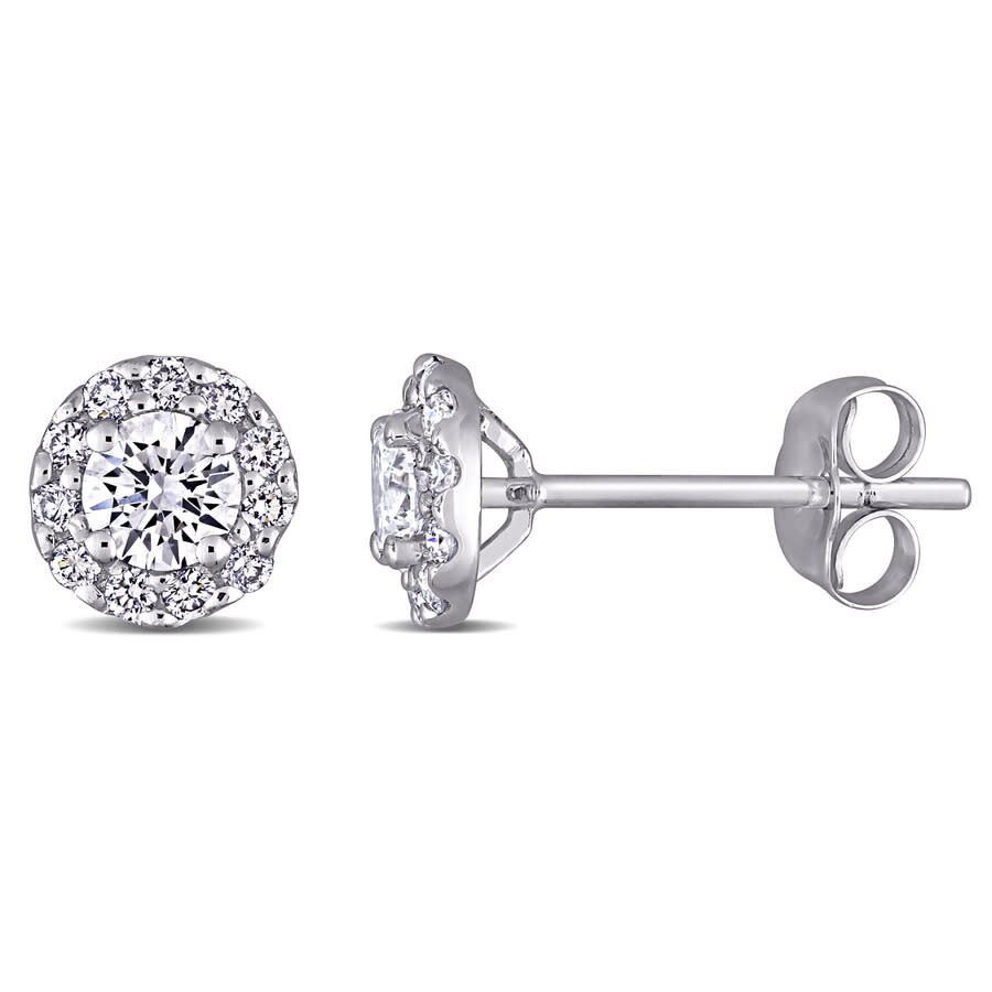 Created Forever 3/4 CT TW Lab Created Diamond Halo Stud Earrings in 14k