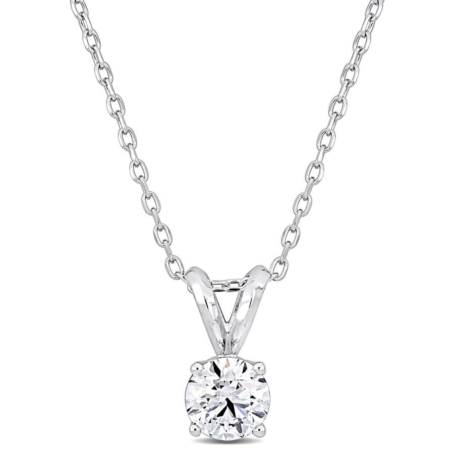 Created Forever 1ct Tdw Lab-grown Diamond Solitaire Necklace Platinum-18 In In White